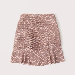Ruched Ruffle Hem Mini Skirt
